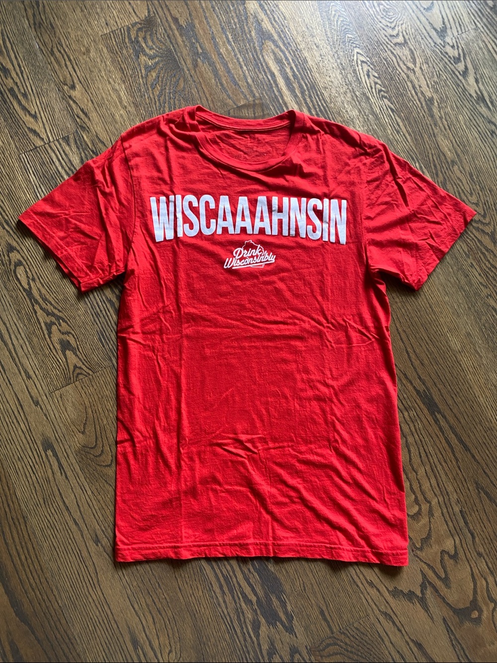Drink Wisconsibly 'WISCAAAHNSIN' Red Graphic Tee